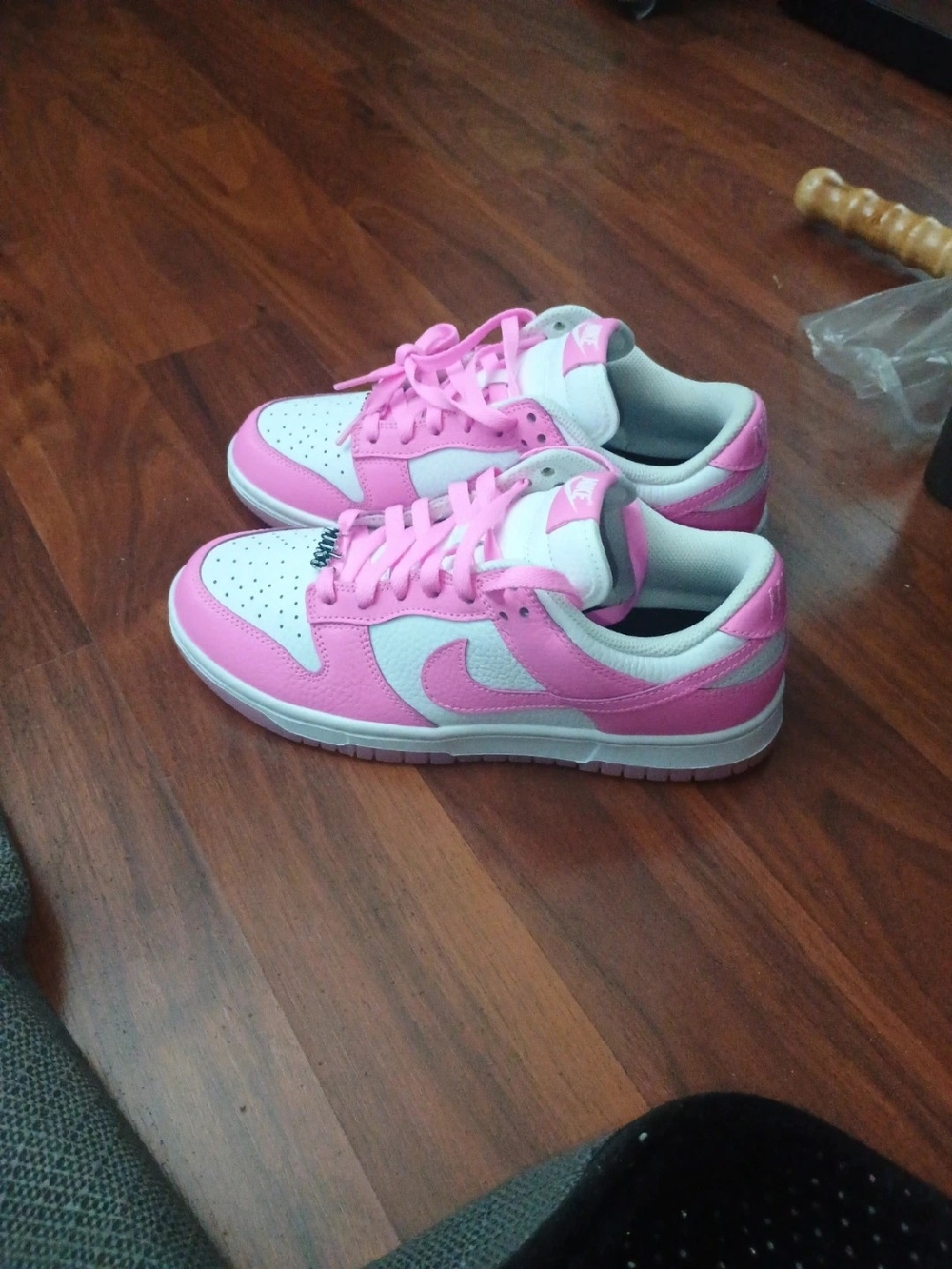 Custom Nike Dunks White and Pink Low-Top 7.5 Mens & 9 Women's
